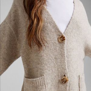 Oversized Beige Cardigan